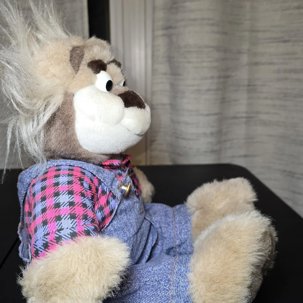 Vintage 1997 Bubba Plush Toy in Overalls Works Great But Missing Sunglasses TYCO